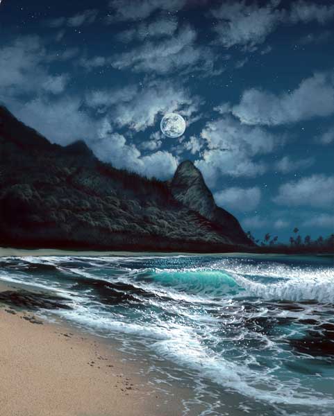  setting for a romantic moon rise over the world famous "Bali Hai beach"